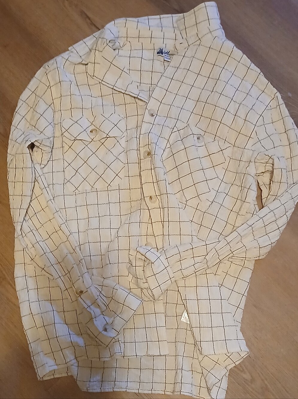 MENRESA Windowpane Button-Down Shirt